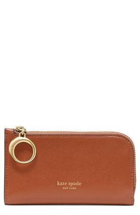 Kate Spade New York small halo fine grain leather zip wallet in Southwest Desert at Nordstrom
