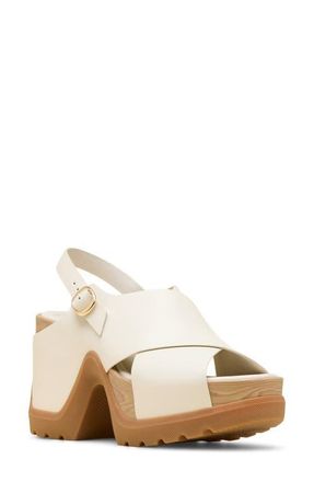 Sorel Roamn Rise Slingback Platform Sandal in Chalk/Gum 2 at Nordstrom, Size 10.5