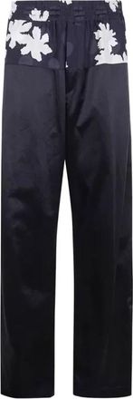 Dries Van Noten Straight Broeken - Heren - Straight fit broeken - Zwart - M - Leer - Broeken