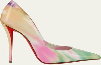 Christian Louboutin 100mm Miss Z Tie-Dye Patent Leather Pumps