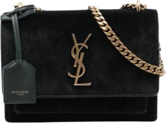 Saint Laurent Pre-owned The Sunset Shoulder Bag - Dames - Vintage Schoudertas - Zwart - ONE Size - Leer - Vintage