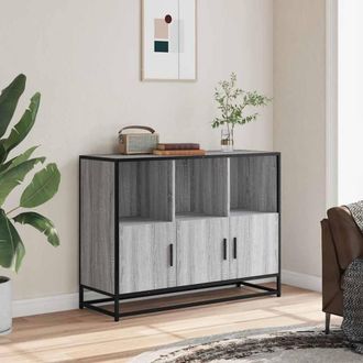 Berkfield Home Sideboard Grey Sonoma 100x35x76 cm Engineered Wood | Size: 100 x 35 x 76 cm