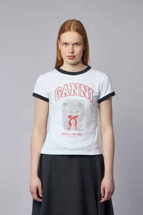 Ganni Basic Cotton Jersey Margot Kitty Print