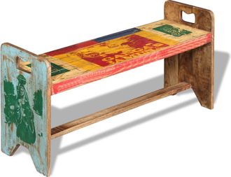 vidaXL Vidaxl - Banco De Madera Maciza Reciclada 100x30x50 Cm