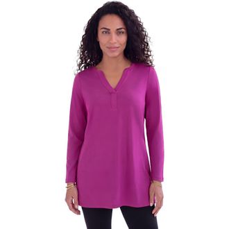 Roaman's Ultimate Y Neck Tunic in Raspberry at Nordstrom, Size Medium