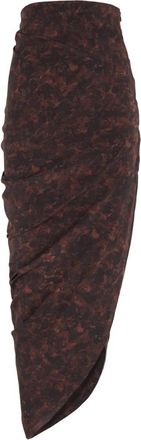 Cortana Mathilda- zijden stretch rok met matte print - Dames - Midirokken - Rood - L - Leer - Rokken