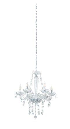 Loops Pendant Light Colour Chrome Plated Steel Shade Clear Glass Bulb E14 6x40W in Metallics