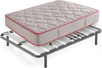 HOGAR 24 Hf73 - Colch&oacute;n Viscoel&aacute;stico + Somier Multil&aacute;minas Con Patas, Medida 135x190 Cm, Nucleo Fresh Natur Alta Densidad Efecto Regenerador, Altura 30 Cm