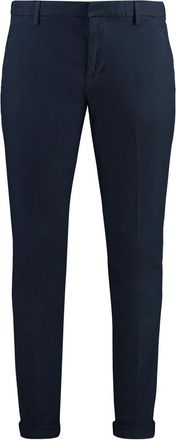 Dondup Katoenen Chino Broek met Oprolbare Manchetten - Heren - Slim Fit Broeken - Blauw - W31 - Katoen - Broeken