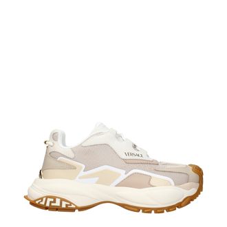 Versace Beige Fabric Chunky Womens Sneakers
