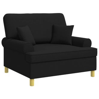 vidaXL Sill&oacute;n Con Cojines Negro Tela Vidaxl