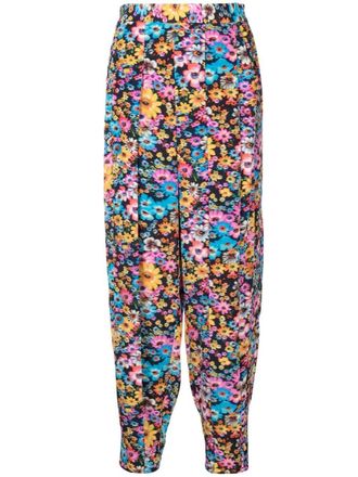 Stella McCartney Christelle floral-print tapered trousers - women - Silk - 36 - Blue