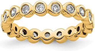 Diamond2Deal 14k Polished Bezel-set 1/2 Ct Diamond Eternity Band Ring