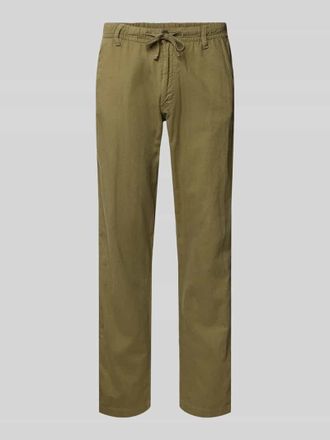 Jack & Jones Jack & Jones Relaxed Fit Hose aus Baumwoll-Leinen-Mix Modell KANE in Oliv, Gr&ouml;&szlig;e XXL