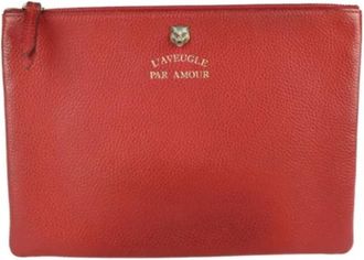 Gucci Pre-owned Leather gucci-bags - Dames - Vintage Clutch - Rood - ONE Size - Leer - Vintage