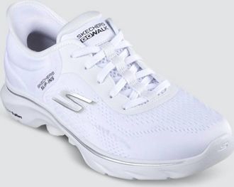 Skechers Womens Gowalk 7 Valin Slip-In Sneaker In White/black