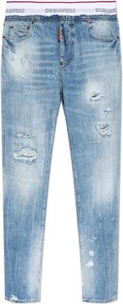 Dsquared2 Jeans met vintage-effect - Heren - Loose Fit Jeans - Blauw - XL - Katoen - Jeans