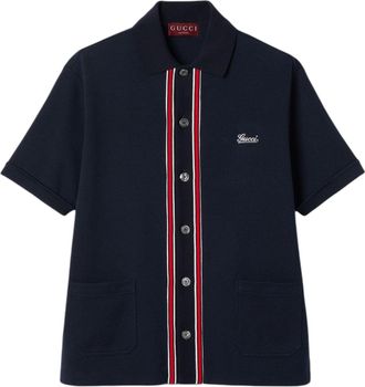 Gucci Cotton Jersey Polo Shirt Navy blue 742380-XJGKU-4215