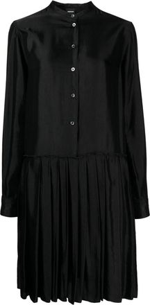 Aspesi pleated-detail midi dress - women - Viscose - 38 - Black