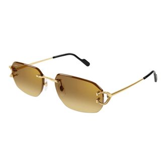 Cartier Sunglasses, male, Yellow, Size: 58 MM C D&eacute;cor Sunglasses