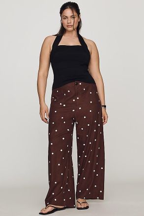 Maeve Colette Linen Stretch Full-Length Wide-Leg Pants by Maeve