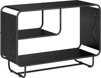 vidaXL Aparador Roble Negro 93.5 X 37.5 X 64.5 Cm Madera De Ingenier&iacute;a Vidaxl