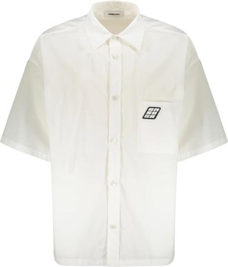 AMBUSH Katoenen shirt met voorzak - Heren - Korte mouwen Overhemden - Wit - XS - Katoen - Overhemden