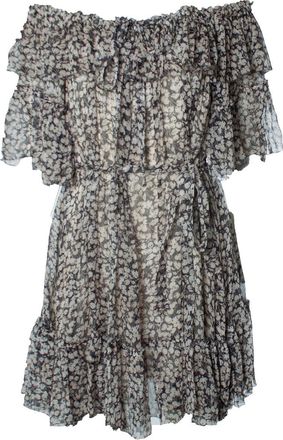 Zimmermann Prima Cherry off shoulder frill dress