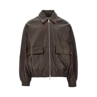 STUDIO NICHOLSON Piston leather bomber jacket Man M