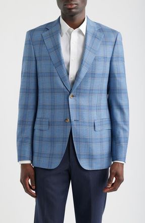 Samuelsohn Light Blue Plaid Wool Sport Coat at Nordstrom, Size 44L