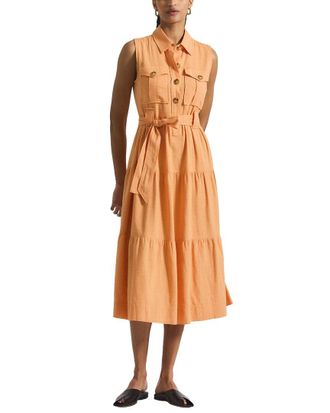 Derek Lam Florence Sleeveless Linen-Blend Shirtdress