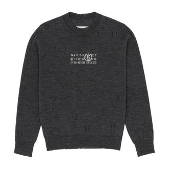 Maison Margiela Round-neck Knitwear, male, Gray, Size: L Maglia girocollo