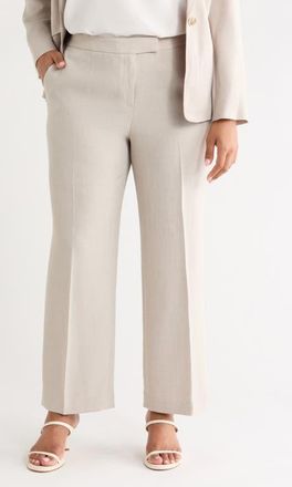Kasper The Claire Pebble Crepe Pants in Summer Straw at Nordstrom, Size 18W