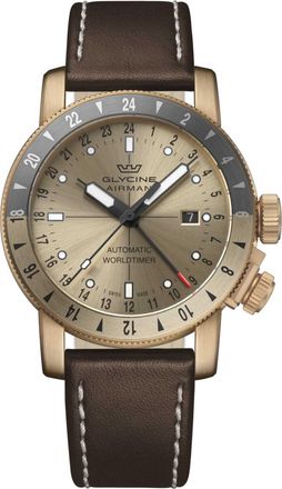 Glycine Airman Contemporary Bronze GMT Mens Watch
