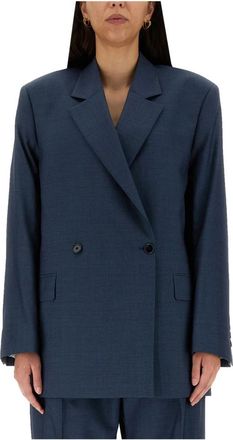 Acne Studios Wool Jacket - Dames - Blazers - Blauw - M - Wol - Jassen