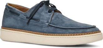 Aquatalia Bora Boat Shoe in Jeans Suede at Nordstrom, Size 10.5