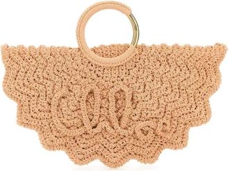 Chlo&eacute; Peach Fabric Small Bracelet Paravent Handbag