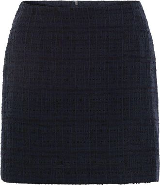 Tagliatore Womens Tweed Short Skirt - Navy Cotton - Size EU 44 (Womens)