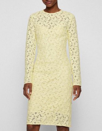 HUGO BOSS Womens Drealina Dress - Yellow - Size: 10