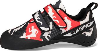 Generic Unisex Lightweight Rock Climbing Boulder Shoes - Durable Anti-Slip Outdoor Gym Sports Climbing Shoes for Beginners (Black red,5.5)