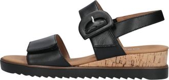 Gabor 752 Sandal - Dames - Sleehakken - Zwart - 43 EU - Leer - Schoenen