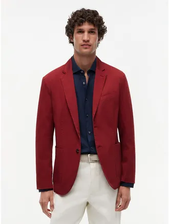 Tommy Hilfiger Mens New York Label Regular Fit Blazer - Magma Red - 38