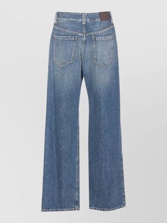 Brunello Cucinelli denim trousers contrast stitching belt loops pockets