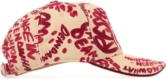 Dsquared2 Womens Baseball Printed Hibiscus Cotton Cap Beige