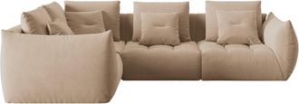 MICADONI 5-Sitzer Design Ecksofa Bloom mit Eckteil links - Samtbezug