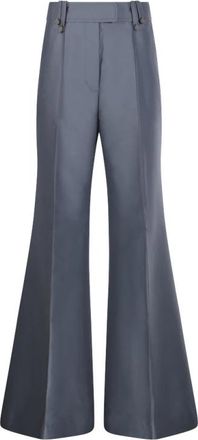 Zimmermann Valiant Structured Flare Pant - Dames - Wijde Broeken - Blauw - L - Wol - Broeken