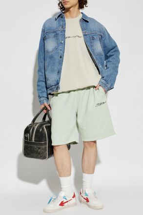 Off-white Sweatshirt With Embroidered Logo, Mens, Cream