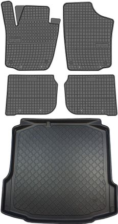 OEM Juego De Alfombrillas De Goma Para Coche Y Maletero Para Seat Toledo Iv Hatchback (febrero De 2013 A Mayo De 2019)