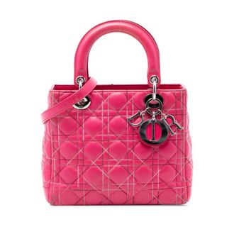 Dior Pre-owned Dior Medium Lambskin Cannage Contrast Stitch Lady Dior Ladies TMM4RBIHHWBY0CVJ