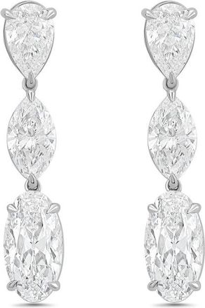 Diana M. Jewels 14kt White Gold 20cts Lab Grown Multi-shaped diamond Drop Earrings
